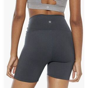 New Women Leggings Shorts High Waisted Yoga Small Hide Pocket Slate gray